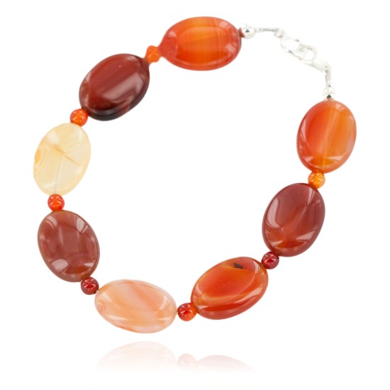 Certified Authentic .925 Sterling Silver Navajo Natural Carnelian Native American Bracelet 13040-9 Certified Authentic .925 Sterling Silver Navajo Natural Carnelian Native American Bracelet 13040-9