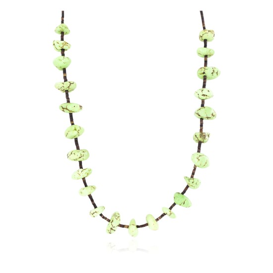 Certified Authentic .925 Sterling Silver Navajo Natural Gaspeite Native American Necklace 18265-3