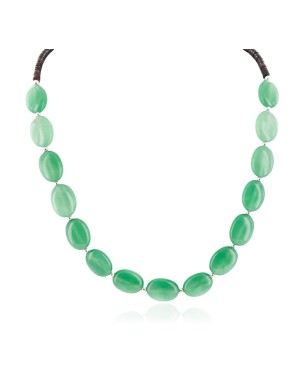 Certified Authentic .925 Sterling Silver Navajo Natural Jade Heishi Native American Necklace 25311-1
