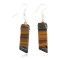 Certified Authentic .925 Sterling Silver Navajo Natural Tigers Eye Native American Dangle Earrings 18270-1