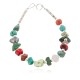Certified Authentic .925 Sterling Silver Navajo Natural Turquoise and Multicolor Stones Native American Bracelet 12907-3