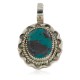 Certified Authentic .925 Sterling Silver Navajo Natural Turquoise Native American Pendant 94001-1