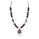 Certified Authentic .925 Sterling Silver Navajo Natural Turquoise Red Jasper Native American Necklace  750208-7