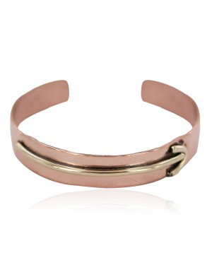 Certified Authentic Arrow Handmade Pure Navajo Native American Brass Copper Bracelet 13140-5