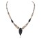 Certified Authentic Arrow Navajo .925 Sterling Silver Natural Graduated Melon Shell Black Onyx Native American Necklace 17082