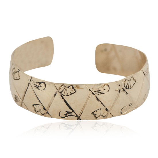 Certified Authentic Bear Handmade Navajo Native American Brass Bracelet 13140-1