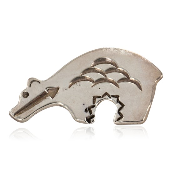 Certified Authentic Bear Navajo .925 Sterling Silver Native American Pin and Pendant  24267