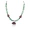 Certified Authentic Bear Navajo .925 Sterling Silver Natural Turquoise Jade Red Jasper Hematite Native American Necklace 16090-3