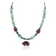 Certified Authentic Bear Navajo .925 Sterling Silver Natural Turquoise Jade Red Jasper Hematite Native American Necklace 16090-3