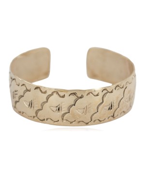 Certified Authentic Bear Paw Handmade Navajo Native American Brass Bracelet 13140-3