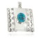 Certified Authentic Bear Paw Handmade Navajo Nickel Natural Turquoise Native American Pendant 13071
