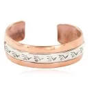 Bear paw Navajo .925 Sterling Silver Handmade Native American Pure Copper Bracelet 13098-2