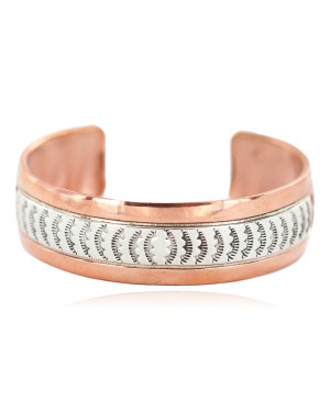 Certified Authentic Bear paw Navajo .925 Sterling Silver Handmade Native American Pure Copper Bracelet  13098-3