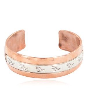 Certified Authentic Bear paw Navajo .925 Sterling Silver Handmade Native American Pure Copper Bracelet  13100-1