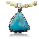 Ben T Navajo .925 Sterling Silver Turquoise Native American Necklace 371258085938