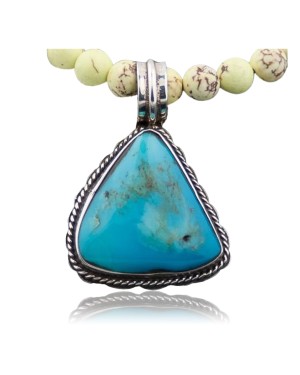 Certified Authentic Ben T Navajo .925 Sterling Silver Turquoise Native American Necklace 371258085938
