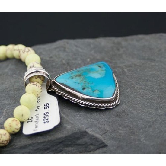 Certified Authentic Ben T Navajo .925 Sterling Silver Turquoise Native American Necklace 371258085938