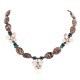 Certified Authentic Butterfly Navajo .925 Sterling Silver Natural Turquoise Jasper Hematite Wood Native American Necklace 750199-9