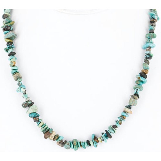 Certified Authentic C Litlte Navajo .925 Sterling Silver Natural Turquoise Native American Necklace 371051447164
