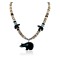 Certified Authentic Carved Bear Navajo .925 Sterling Silver Graduated Heishi Turquoise Black Onyx and Hematite Native American Necklace 25226-1