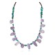 Certified Authentic Drop Navajo .925 Sterling Silver Natural Turquoise Amethyst Native American Necklace 15213-51