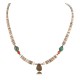 Certified Authentic Drop Navajo .925 Sterling Silver Natural Turquoise Coral Graduated Heishi Native American Necklace 15958-11