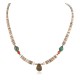 Certified Authentic Drop Navajo .925 Sterling Silver Natural Turquoise Graduated Melon Shell Native American Necklace 15778-11