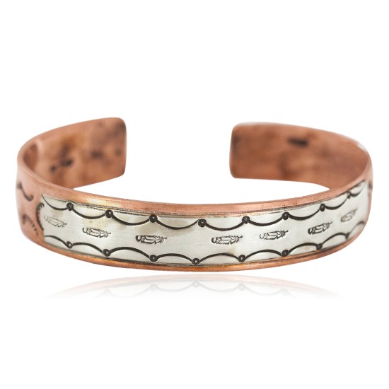 Certified Authentic Feather .925 Sterling Silver Handmade Navajo Native American Pure Copper Bracelet 13170-1 Certified Authentic Feather .925 Sterling Silver Handmade Navajo Native American Pure Copper Bracelet 13170-1