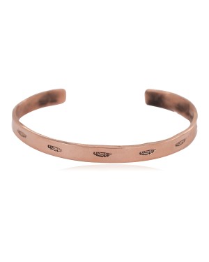 Certified Authentic Feather Handmade Navajo Native American Pure Copper Bracelet 24492-1