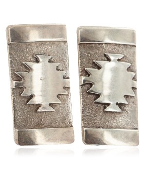 Certified Authentic Handmade .925 Sterling Silver Navajo Native American Earrings 18177