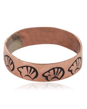 Certified Authentic Handmade Bear Navajo Native American Pure Copper Ring 17091-14