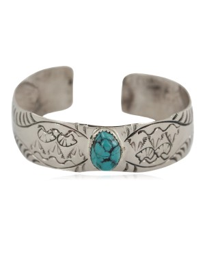 Certified Authentic Handmade Bear Navajo Navajo Natural Turquoise Native American Nickel Bracelet 13141-6