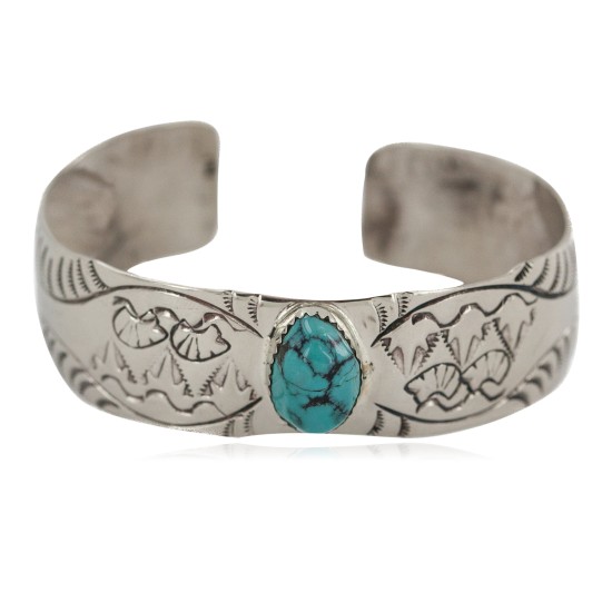 Certified Authentic Handmade Bear Navajo Navajo Natural Turquoise Native American Nickel Bracelet 13141-6