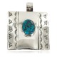 Certified Authentic Handmade Bear Paw Nickel Navajo Natural Turquoise Native American Pendant 13071-10