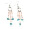 Certified Authentic Handmade Heart Navajo .925 Sterling Silver Dangle Native American Earrings Natural Turquoise Heishi 18024