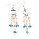 Certified Authentic Handmade Heart Navajo .925 Sterling Silver Dangle Native American Earrings Natural Turquoise Heishi 18024