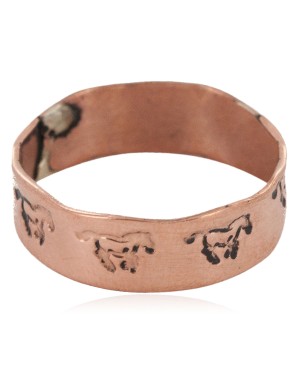 Certified Authentic Handmade Horse Navajo Native American Pure Copper Ring 17091-13