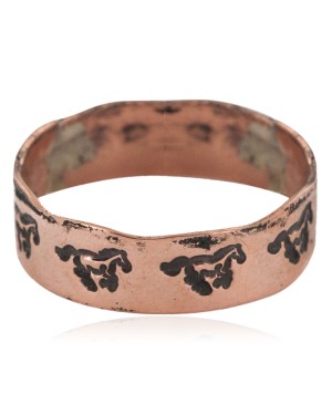 Certified Authentic Handmade Horse Navajo Native American Pure Copper Ring 17091-6