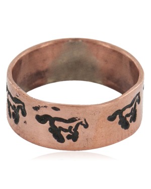 Certified Authentic Handmade Horse Navajo Native American Pure Copper Ring 17094-2