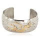 Certified Authentic Handmade Kokopelli Feather Nickel Brass Navajo Native American Bracelet 13163