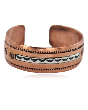 Certified Authentic Handmade Maze Horse Navajo .925 Sterling Silver Native American Pure Copper Bracelet  92018-15