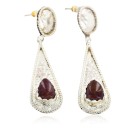 Certified Authentic Handmade Navajo .925 Sterling Silver Dangle Native American Earrings Natural Sugilite 27189-3