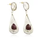 Handmade Navajo .925 Sterling Silver Dangle Earrings with Natural Sugilite 27189-3