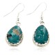 Certified Authentic Handmade Navajo .925 Sterling Silver Dangle Native American Earrings Natural Turquoise 27188-2