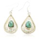 Certified Authentic Handmade Navajo .925 Sterling Silver Dangle Native American Earrings Natural Turquoise 27190-1
