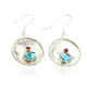 Handmade Navajo .925 Sterling Silver Dangle Native American Earrings Natural Turquoise Coral 18080-1 Handmade Navajo .925 Sterling Silver Dangle Native American Earrings Natural Turquoise Coral 18080-1