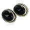 Certified Authentic Handmade Navajo .925 Sterling Silver Natural Black Onyx Stud Native American Earrings 24391-6