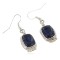 Certified Authentic Handmade Navajo .925 Sterling Silver Natural Lapis Native American Dangle Earrings 97006-2
