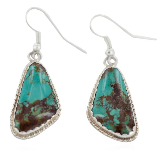 Certified Authentic Handmade Navajo .925 Sterling Silver Natural Mountain Turquoise Dangle Native American Earrings 97008-1 Certified Authentic Handmade Navajo .925 Sterling Silver Natural Mountain Turquoise Dangle Native American Earrings 97008-1