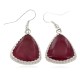 Certified Authentic Handmade Navajo .925 Sterling Silver Natural Red Jasper Native American Dangle Earrings 97007-2